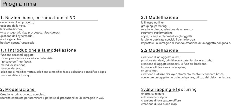 hot key: sposta/ruota/scala. 1.