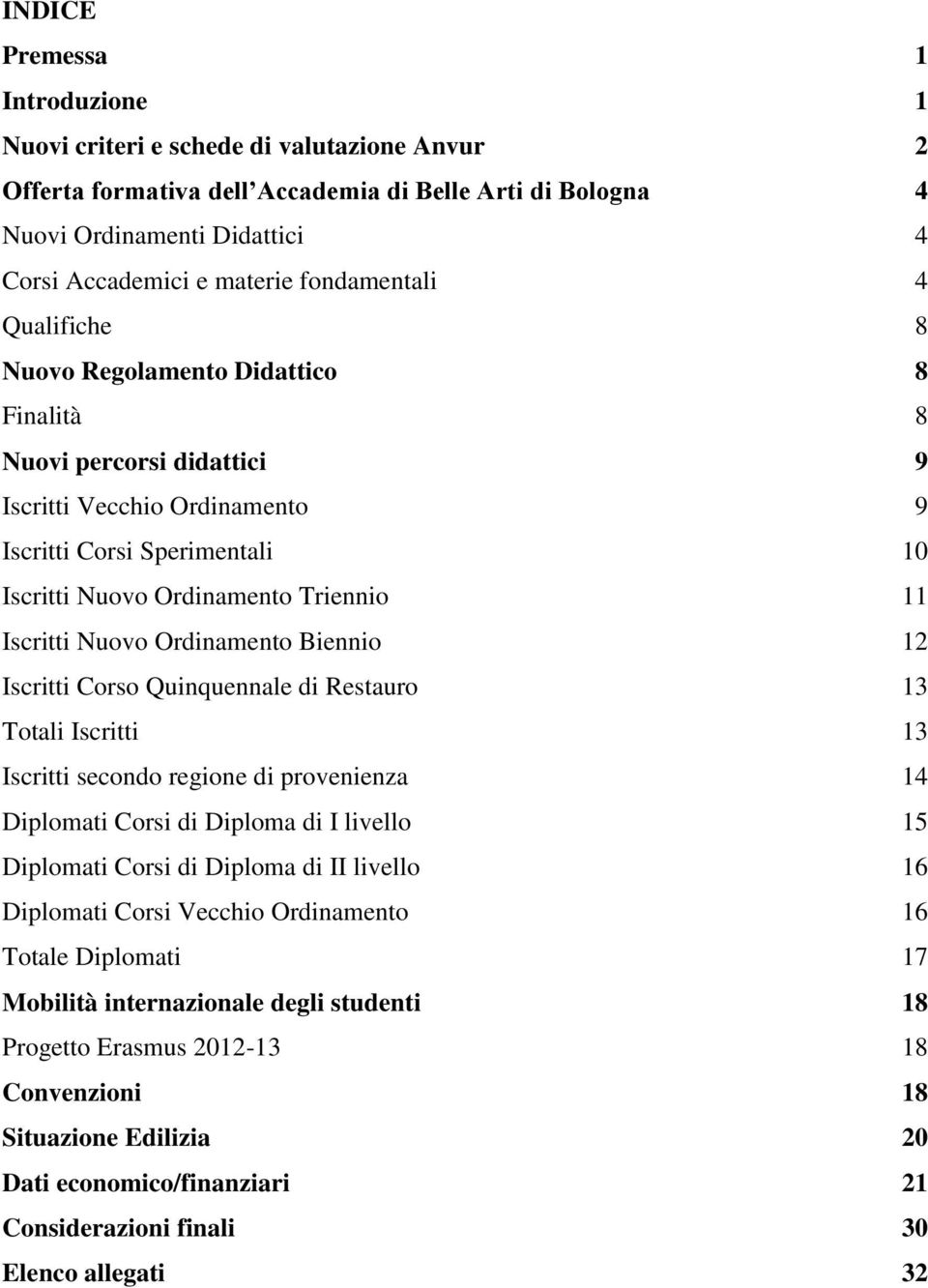 Iscritti Nuovo Ordinamento Biennio 12 Iscritti Corso Quinquennale di Restauro 13 Totali Iscritti 13 Iscritti secondo regione di provenienza 14 Diplomati Corsi di Diploma di I livello 15 Diplomati