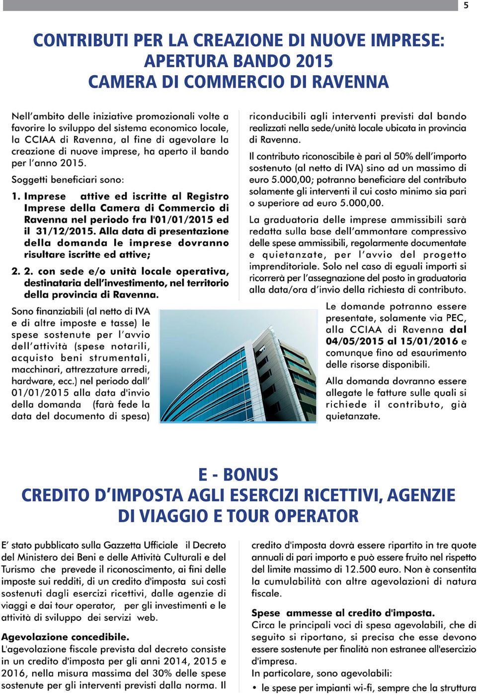 COMMERCIO DI RAVENNA E - BONUS CREDITO D