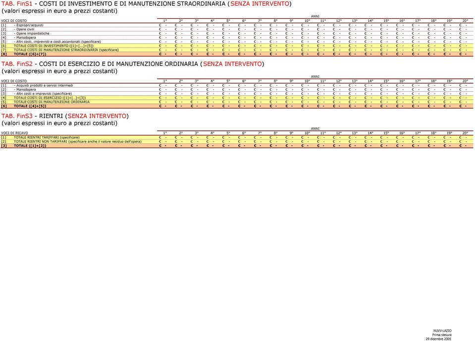 costi, imprevisti e costi accantonati (specificare) [6] TOTALE COSTI DI INVESTIMENTO ([]+[...]+[5]) [7] TOTALE COSTI DI MANUTENZIONE STRAORDINARIA (specificare) [8] TOTALE ([6]+[7]) TAB.