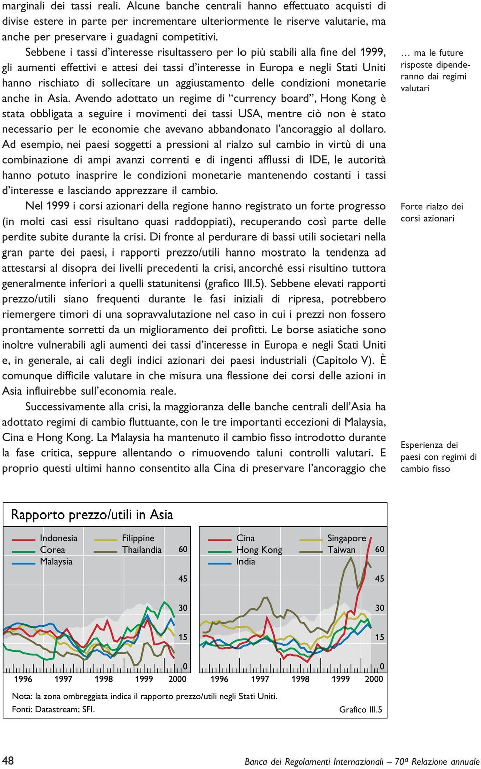 Sebbene i tassi d interesse risultassero per lo più stabili alla fine del 1999, gli aumenti effettivi e attesi dei tassi d interesse in Europa e negli Stati Uniti hanno rischiato di sollecitare un