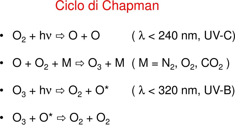 = N 2, O 2, CO 2 ) O 3 + hν O 2 + O*