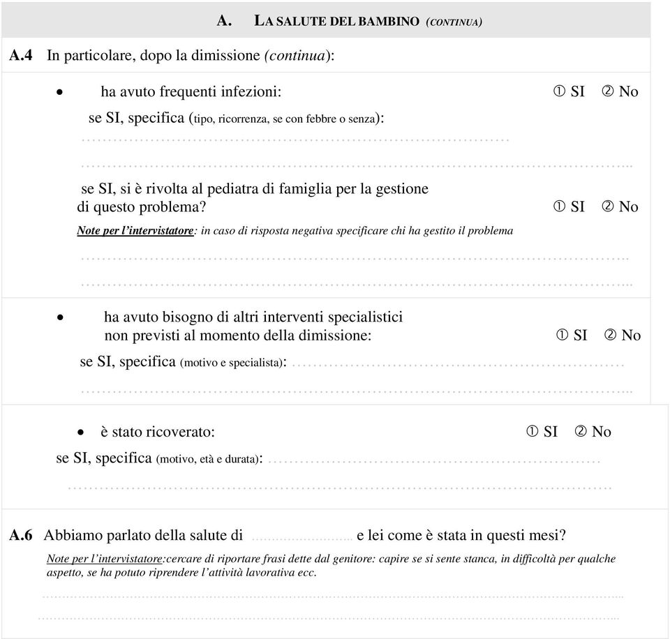 problema? SI No Note per l intervistatore: in caso di risposta negativa specificare chi ha gestito il problema.