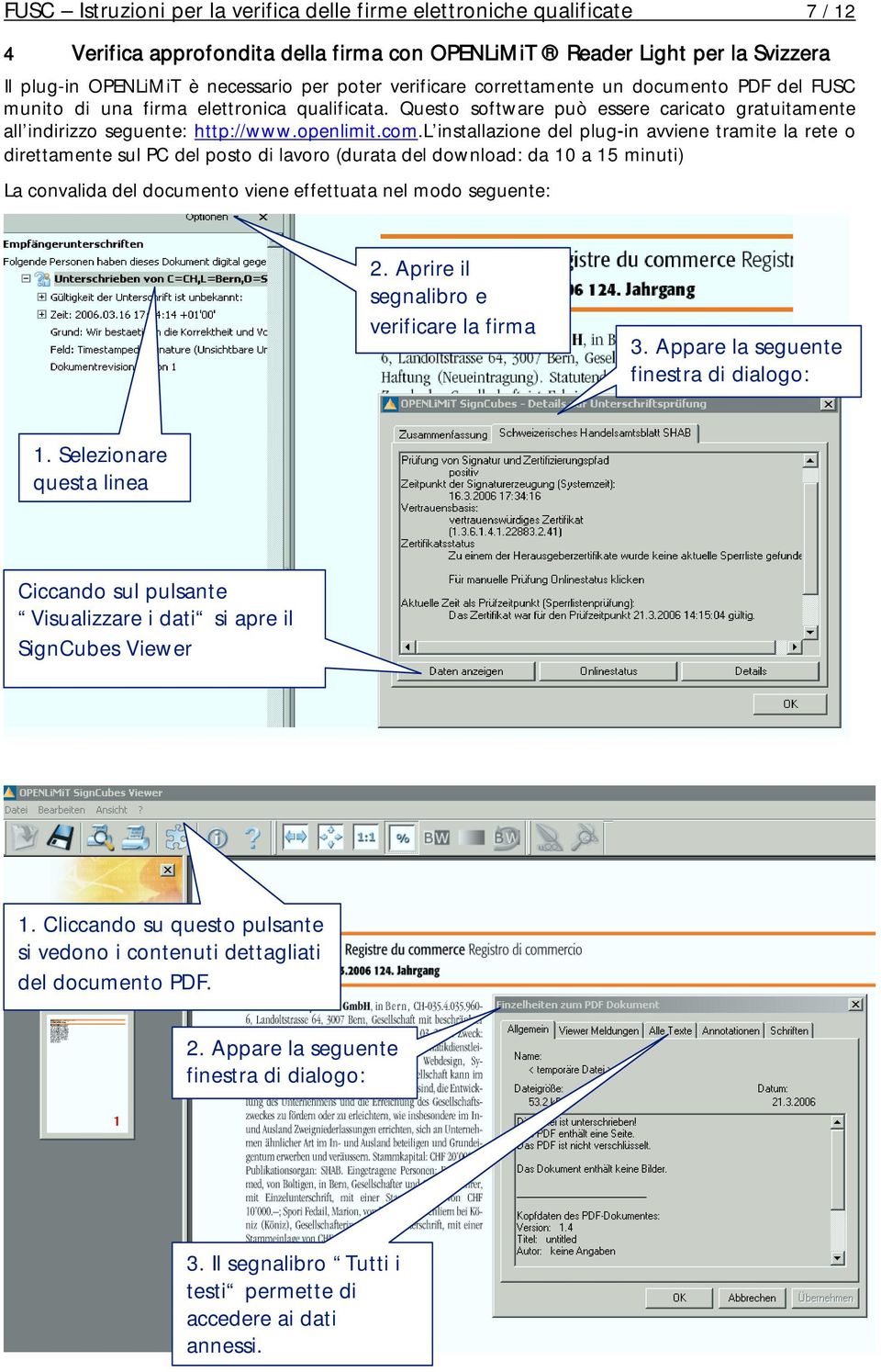 l installazione del plug-in avviene tramite la rete o direttamente sul PC del posto di lavoro (durata del download: da 10 a 15 minuti) La convalida del documento viene effettuata nel modo seguente: 2.