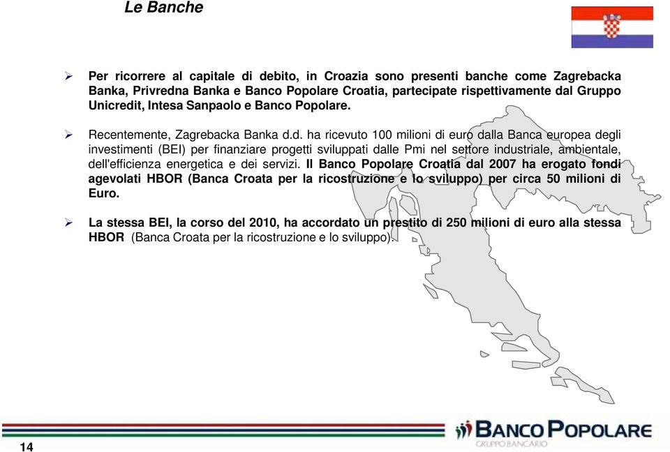 t, Intesa Sanpaolo e Banco Popolare. Recentemente, Zagrebacka Banka d.