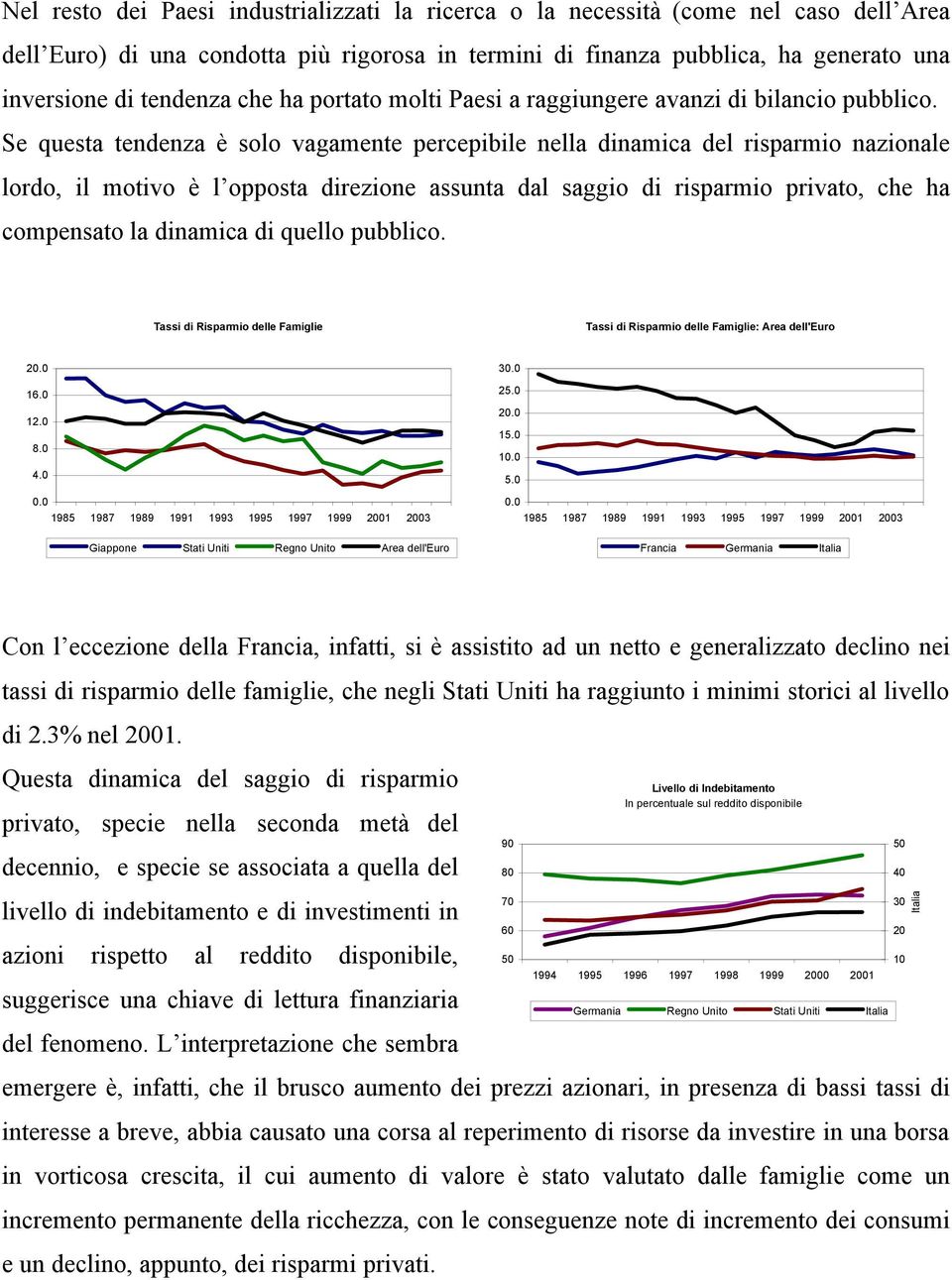 Se questa tendenza è solo vagamente percepibile nella dinamica del risparmio nazionale lordo, il motivo è l opposta direzione assunta dal saggio di risparmio privato, che ha compensato la dinamica di