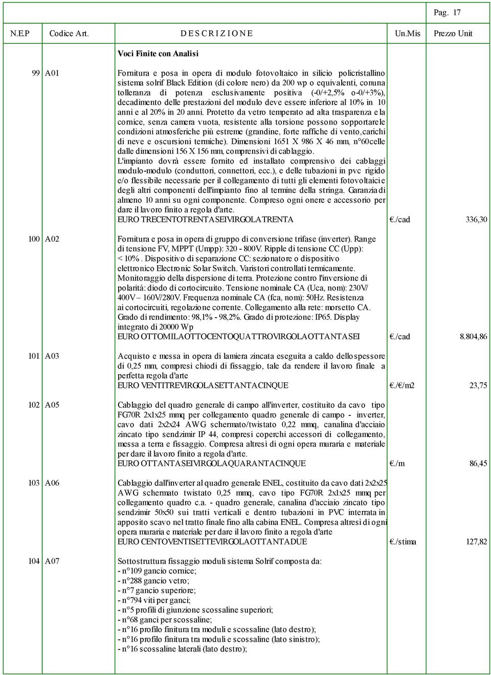 una tolleranza di potenza esclusivamente positiva (-0/+2,5% o-0/+3%), decadimento delle prestazioni del modulo deve essere inferiore al 10% in 10 anni e al 20% in 20 anni.