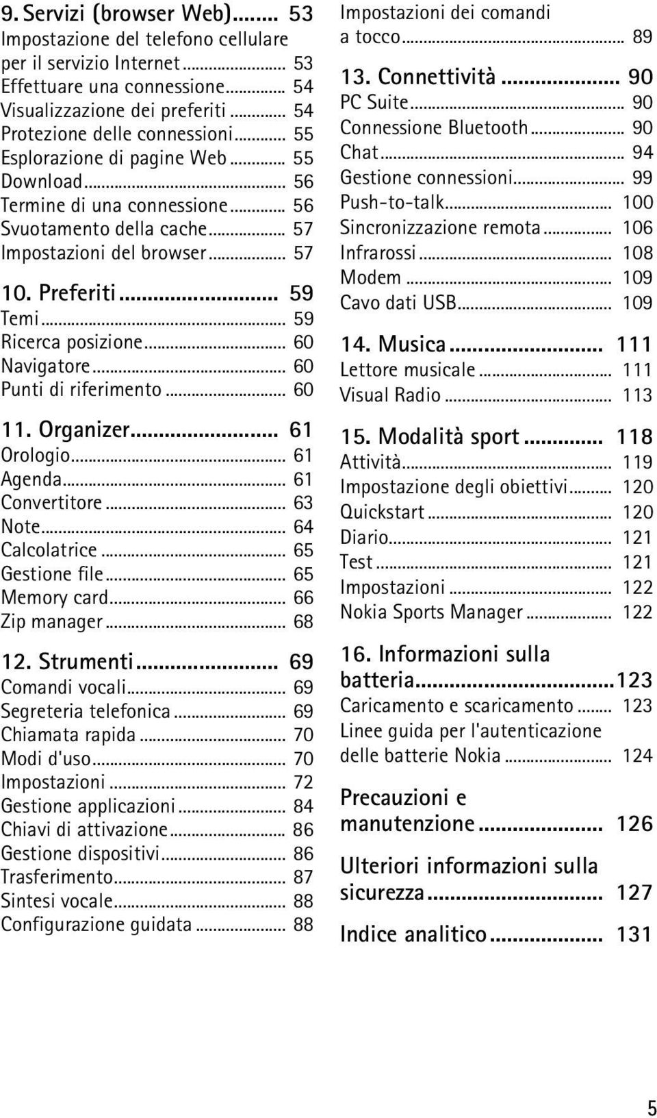 .. 60 Navigatore... 60 Punti di riferimento... 60 11. Organizer... 61 Orologio... 61 Agenda... 61 Convertitore... 63 Note... 64 Calcolatrice... 65 Gestione file... 65 Memory card... 66 Zip manager.