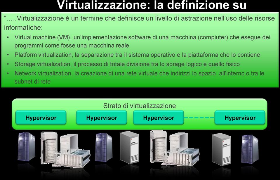 di una macchina (compiuter) che esegue dei programmi come fosse una macchina reale Platform virtualization, la separazione tra il sistema operativo e la piattaforma