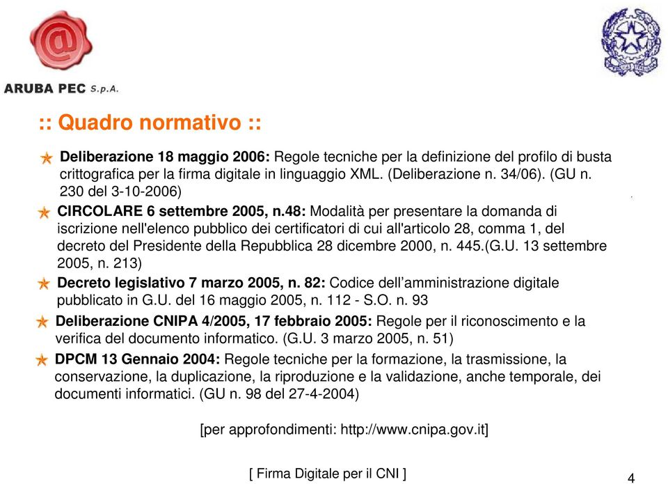 48: Modalità per presentare la domanda di iscrizione nell'elenco pubblico dei certificatori di cui all'articolo 28, comma 1, del decreto del Presidente della Repubblica 28 dicembre 2000, n. 445.(G.U.