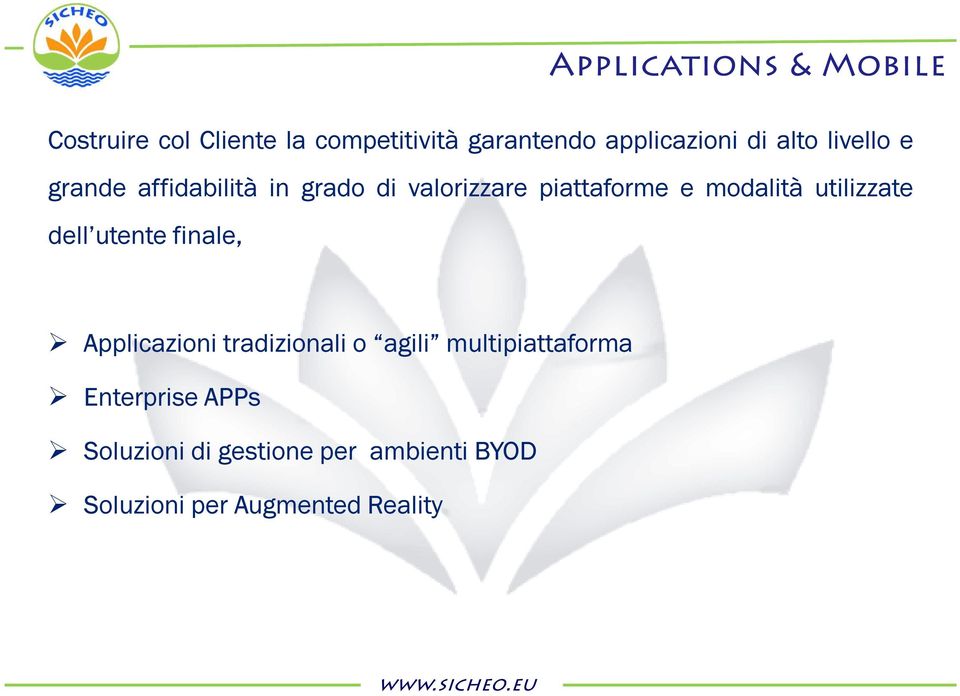 utente finale, Applicazioni tradizionali o agili multipiattaforma Enterprise APPs Soluzioni