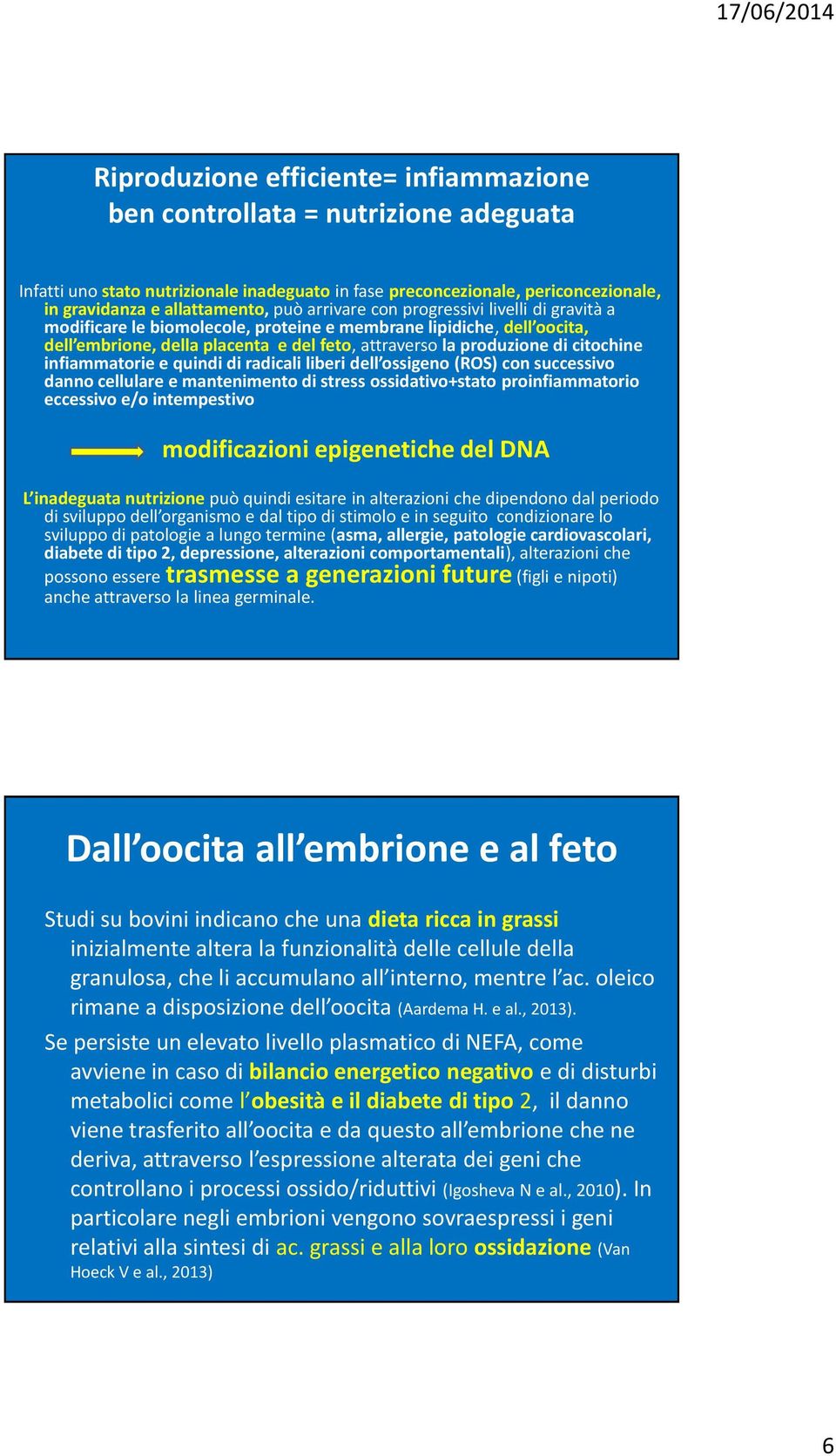 infiammatorie e quindi di radicali liberi dell ossigeno (ROS) con successivo danno cellulare e mantenimento di stress ossidativo+stato proinfiammatorio eccessivo e/o intempestivo modificazioni