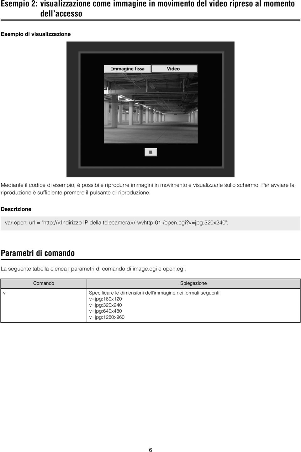 Descrizione var open_url = "http://<indirizzo IP della telecamera>/-wvhttp-01-/open.cgi?