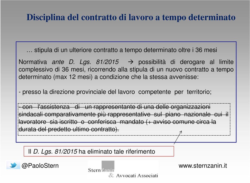 avvenisse: - presso la direzione provinciale del lavoro competente per territorio; - con l'assistenza di un rappresentante di una delle organizzazioni sindacali