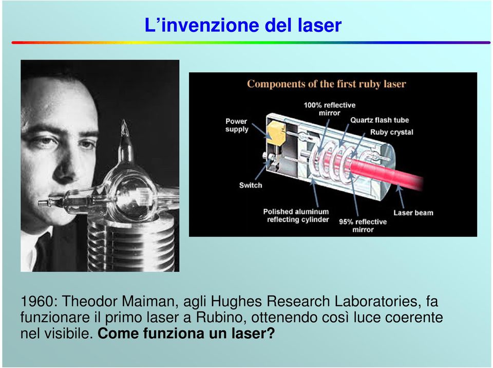 funzionare il primo laser a Rubino, ottenendo