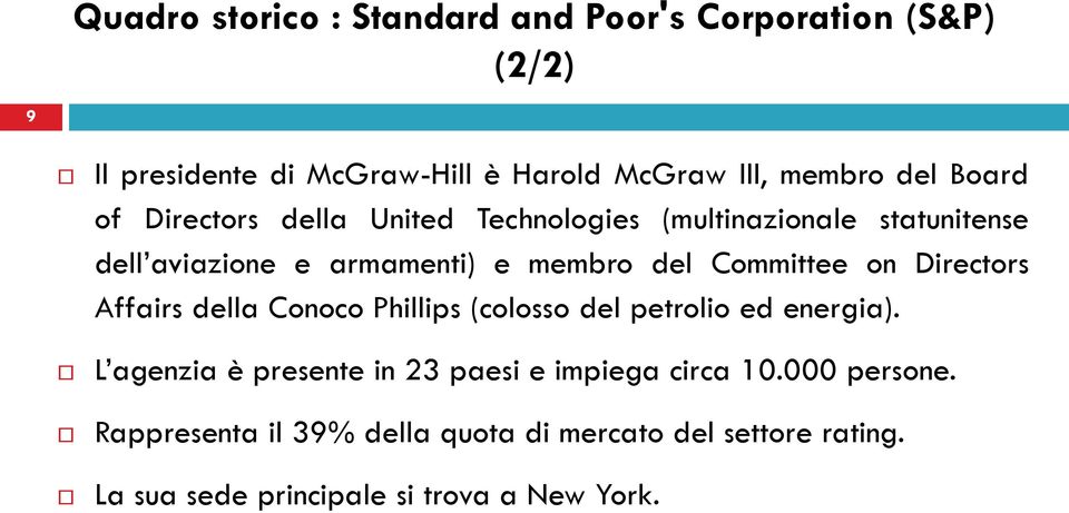 on Directors Affairs della Conoco Phillips (colosso del petrolio ed energia).