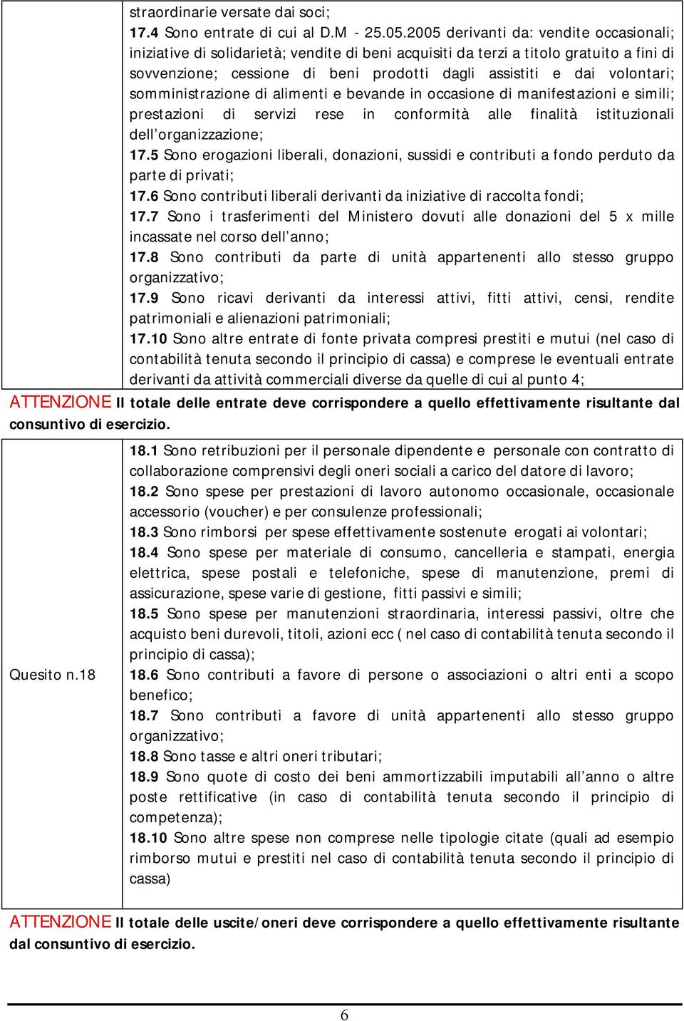 volontari; somministrazione di alimenti e bevande in occasione di manifestazioni e simili; prestazioni di servizi rese in conformità alle finalità istituzionali dell organizzazione; 17.