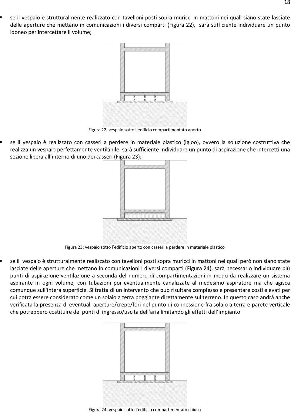 plastico (igloo), ovvero la soluzione costruttiva che realizza un vespaio perfettamente ventilabile, sarà sufficiente individuare un punto di aspirazione che intercetti una sezione libera all interno