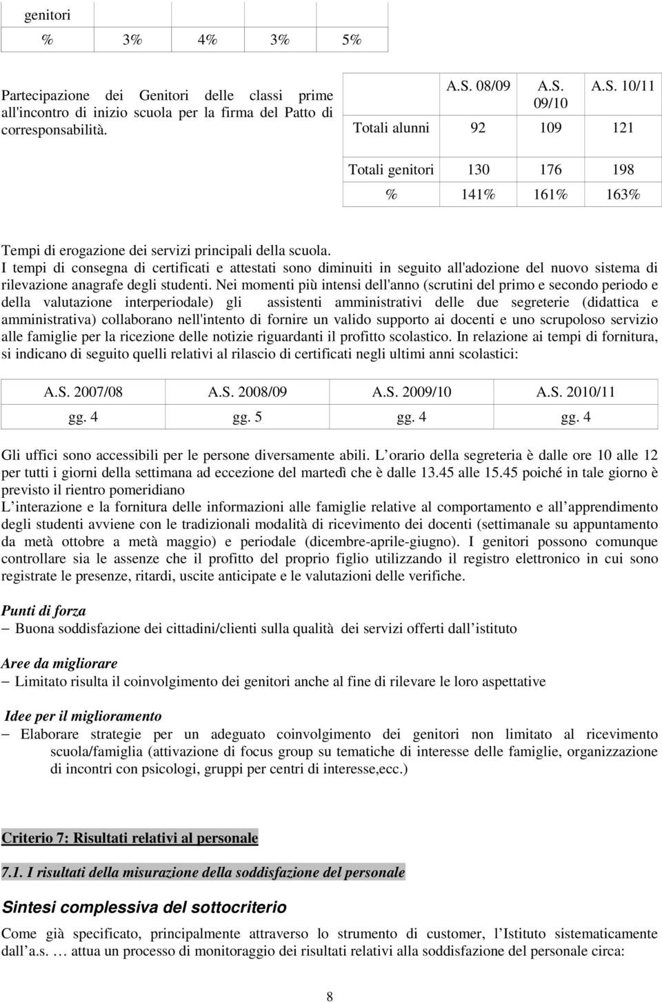 I tempi di consegna di certificati e attestati sono diminuiti in seguito all'adozione del nuovo sistema di rilevazione anagrafe degli studenti.