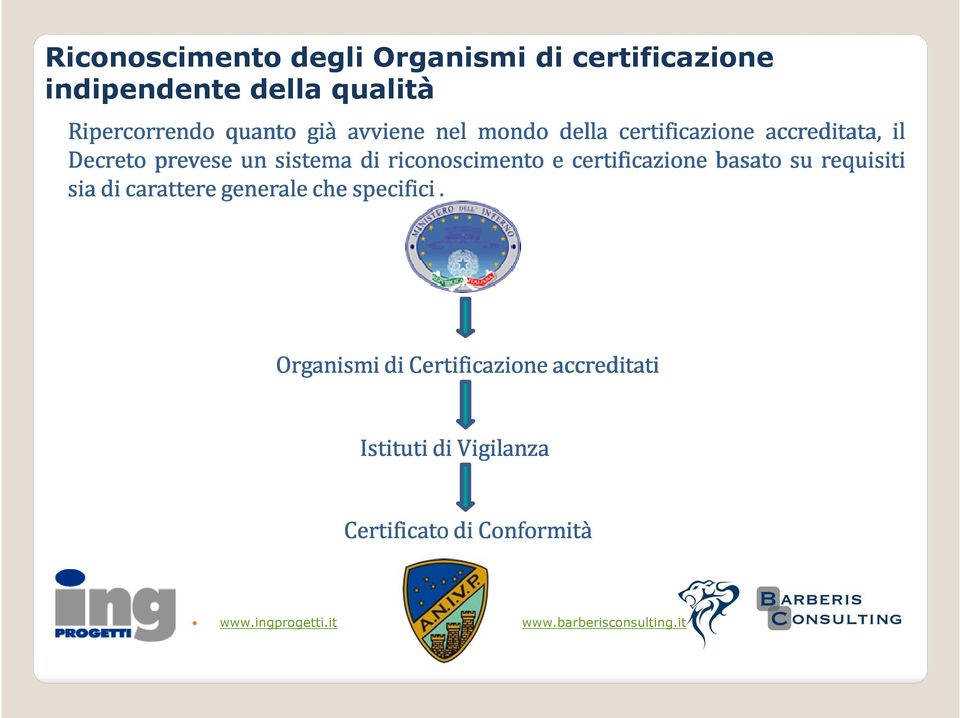 sistema di riconoscimento e certificazione basato su requisiti siadi carattere generale