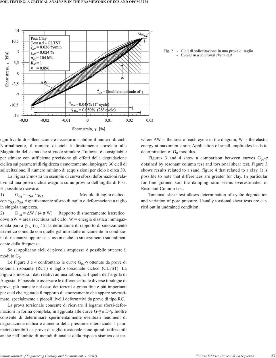 Normalmente, il numero di cicli è direttamente correlato alla Magnitudo del sisma che si vuole simulare.