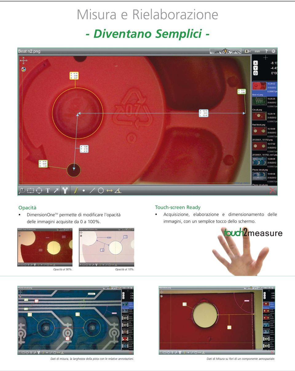 Touch-screen Ready Acquisizione, elaborazione e dimensionamento delle immagini, con un semplice tocco