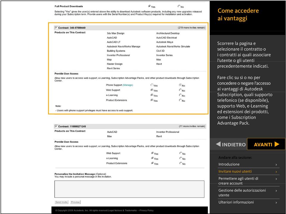 Fare clic su sì o no per concedere o negare l'accesso di Autodesk Subscription,