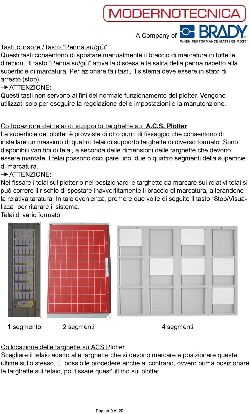 ATTENZIONE: Questi tasti non servono ai fini del normale funzionamento del plotter. Vengono utilizzati solo per eseguire la regolazione delle impostazioni e la manutenzione.