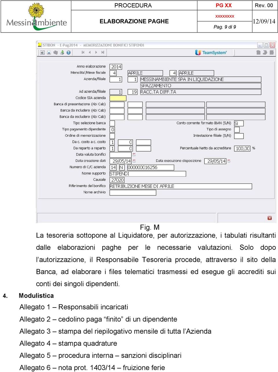 accrediti sui conti dei singoli dipendenti. 4.