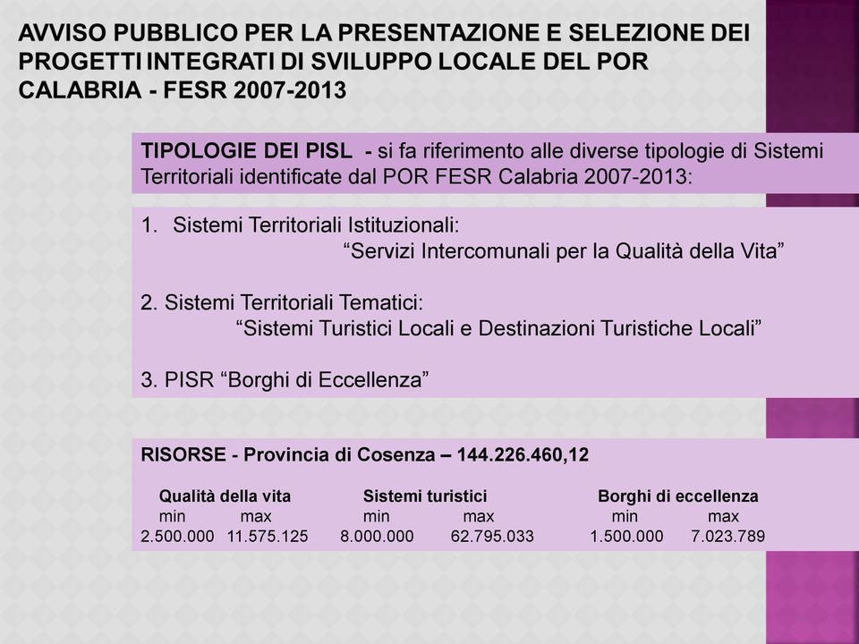 Sistemi Territoriali Tematici: Sistemi Turistici Locali e Destinazioni Turistiche Locali 3.