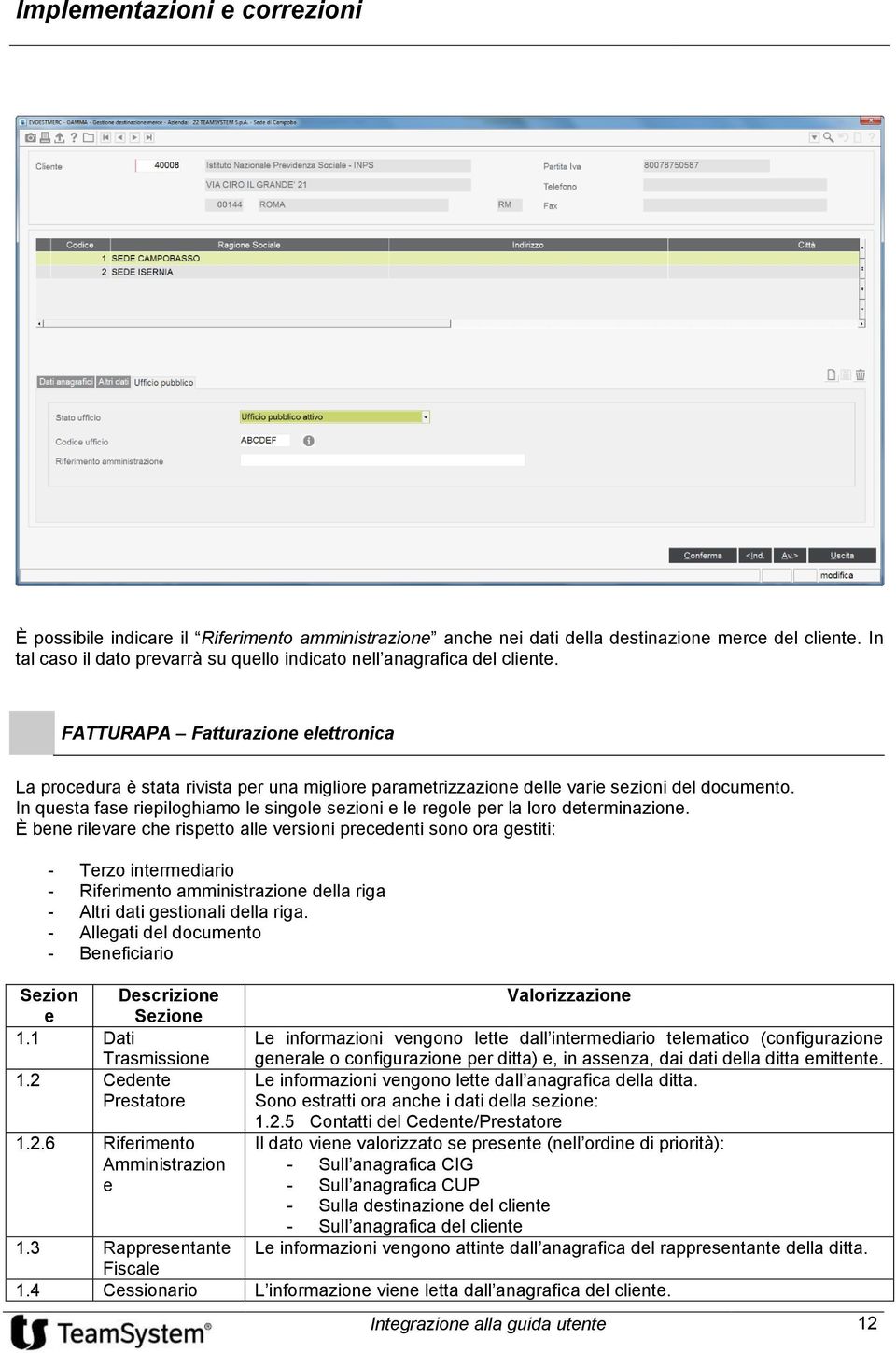 In questa fase riepiloghiamo le singole sezioni e le regole per la loro determinazione.