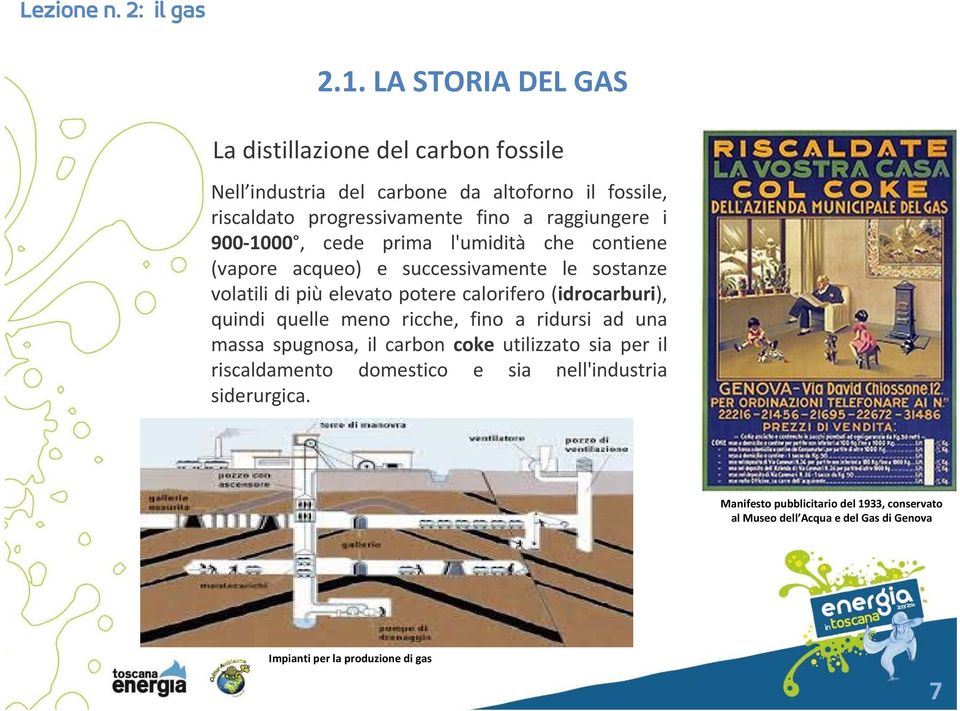 (idrocarburi), quindi quelle meno ricche, fino a ridursi ad una massa spugnosa, il carbon coke utilizzato sia per il riscaldamento domestico e sia