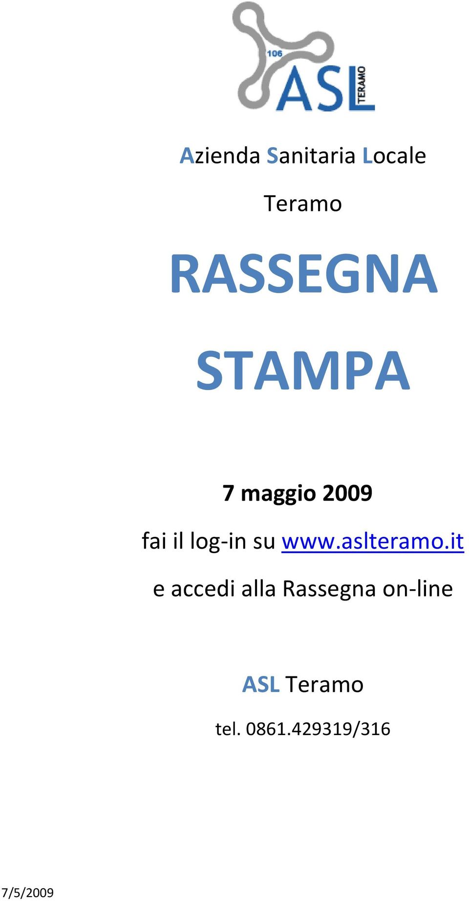 log-in su www.aslteramo.