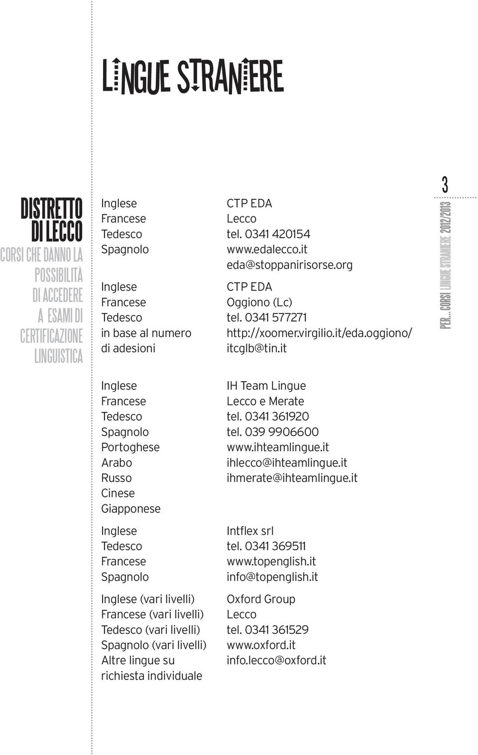 .. CORSI 2012/2013 Portoghese Giapponese IH Team Lingue e Merate tel. 0341 361920 tel. 039 9906600 www.ihteamlingue.it ihlecco@ihteamlingue.it ihmerate@ihteamlingue.