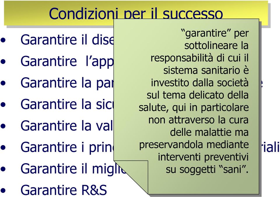 miglioramento continuo Garantire R&S garantire per sottolineare la la responsabilità di di cui cui il il sistema sanitario è investito dalla