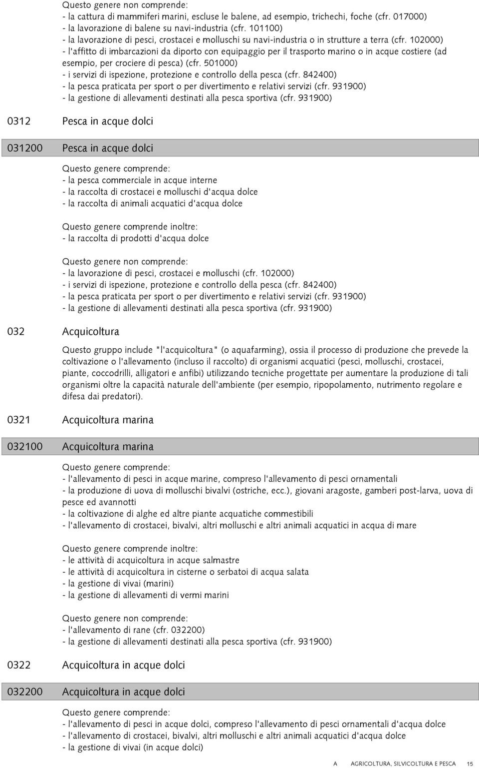 102000) - l'affitto di imbarcazioni da diporto con equipaggio per il trasporto marino o in acque costiere (ad esempio, per crociere di pesca) (cfr.