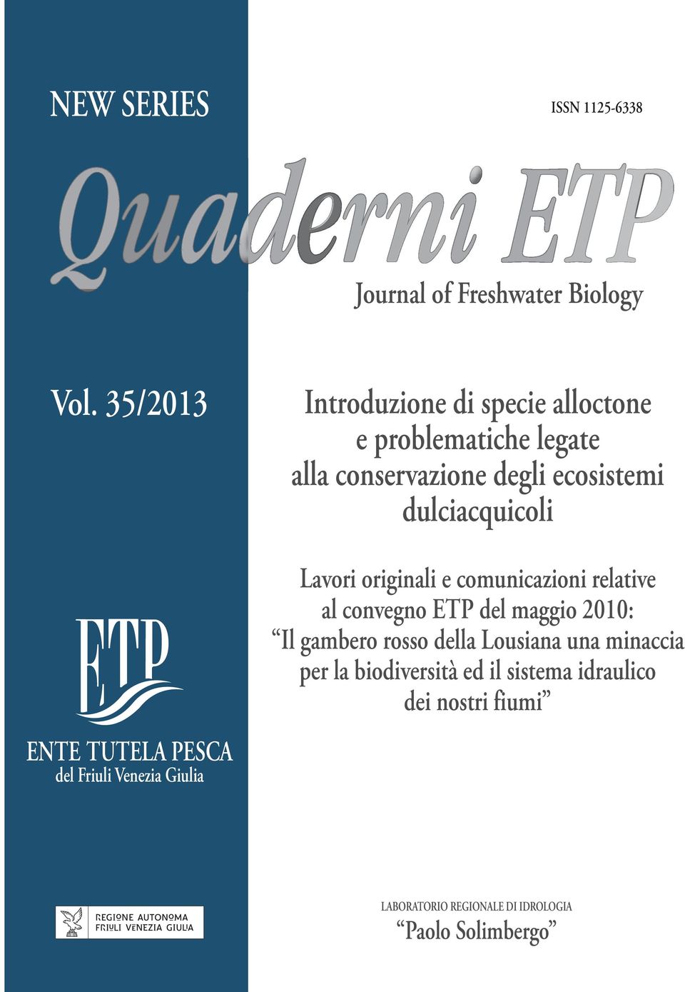 conservazione degli ecosistemi dulciacquicoli Lavori originali e comunicazioni relative al convegno ETP del maggio