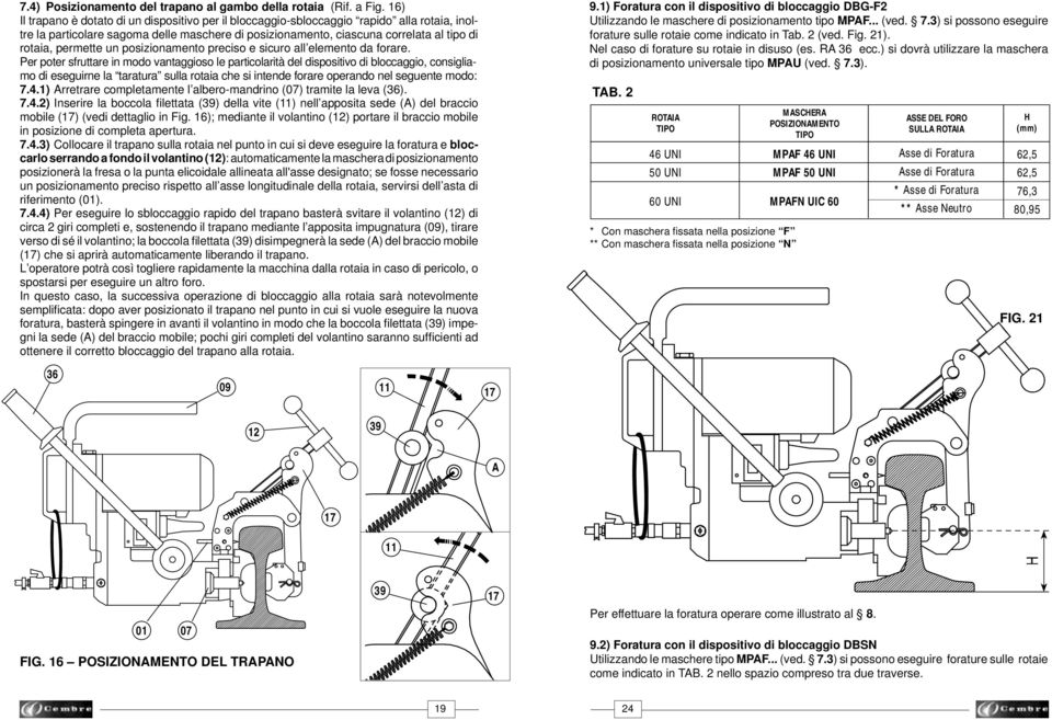 permette un posizionamento preciso e sicuro all elemento da forare.