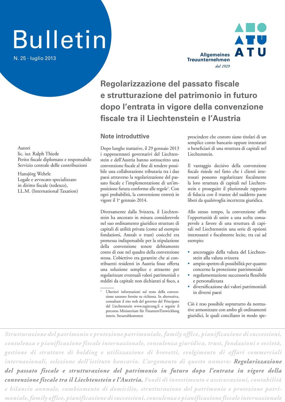 Liechtenstein e l Austria Autori lic. iur.
