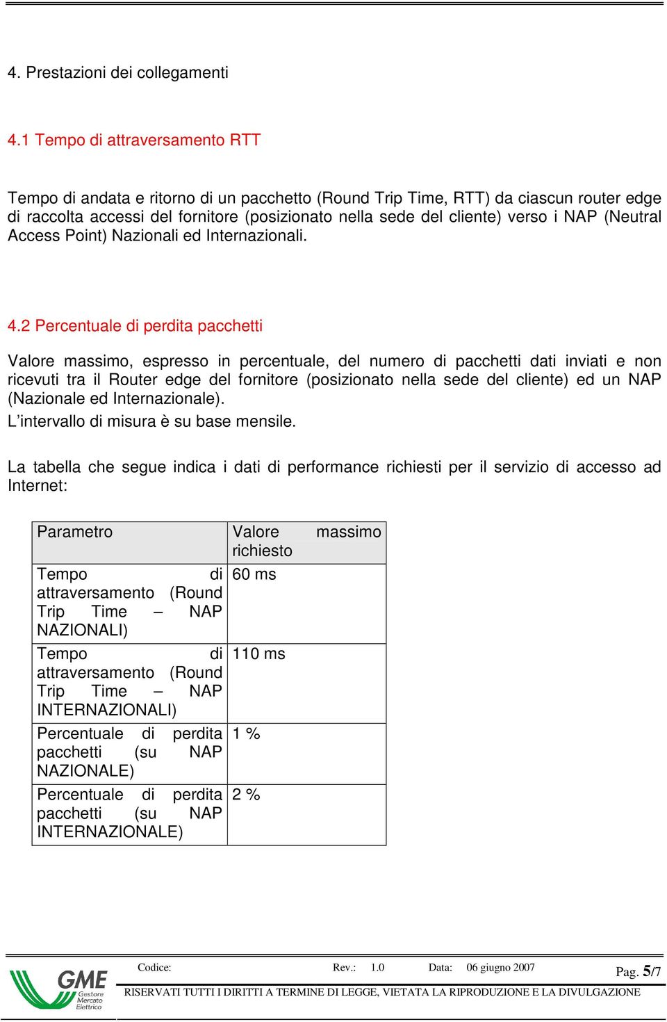 NAP (Neutral Access Point) Nazionali ed Internazionali. 4.