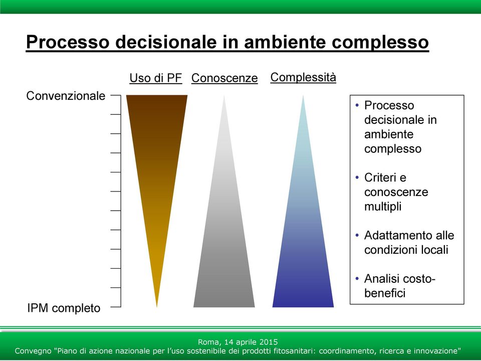 decisionale in ambiente complesso Criteri e conoscenze