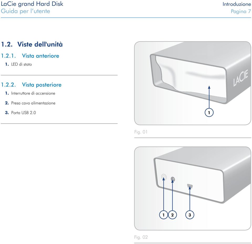 LED di stato 1.2.2. Vista posteriore 1.