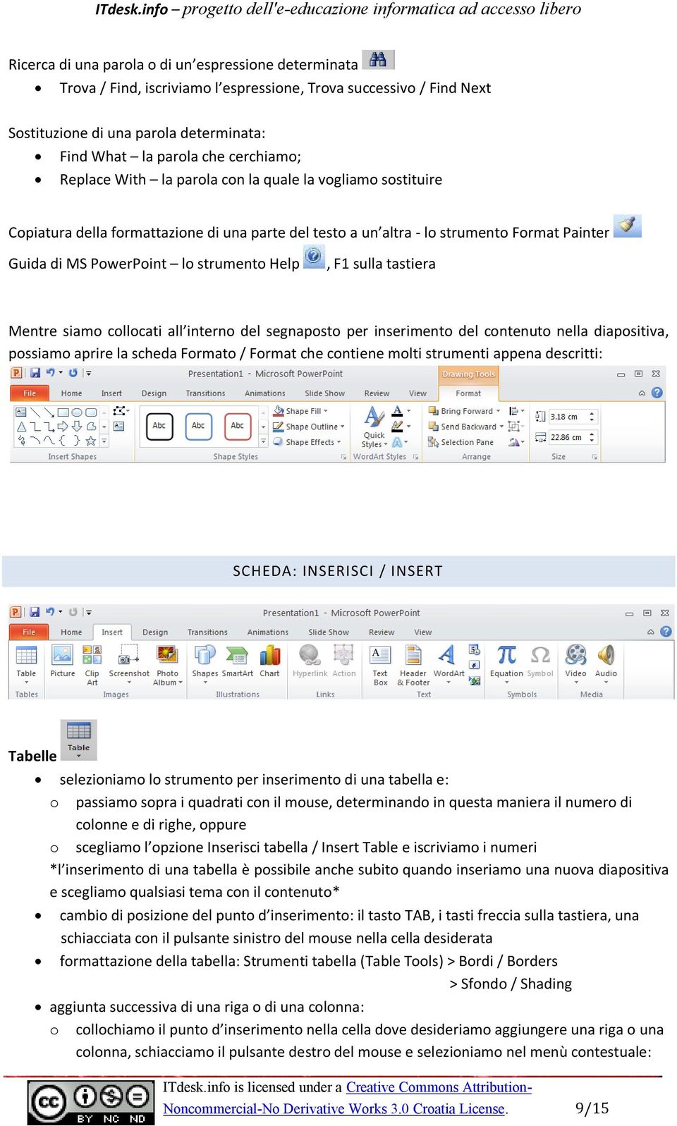 sulla tastiera Mentre siamo collocati all interno del segnaposto per inserimento del contenuto nella diapositiva, possiamo aprire la scheda Formato / Format che contiene molti strumenti appena