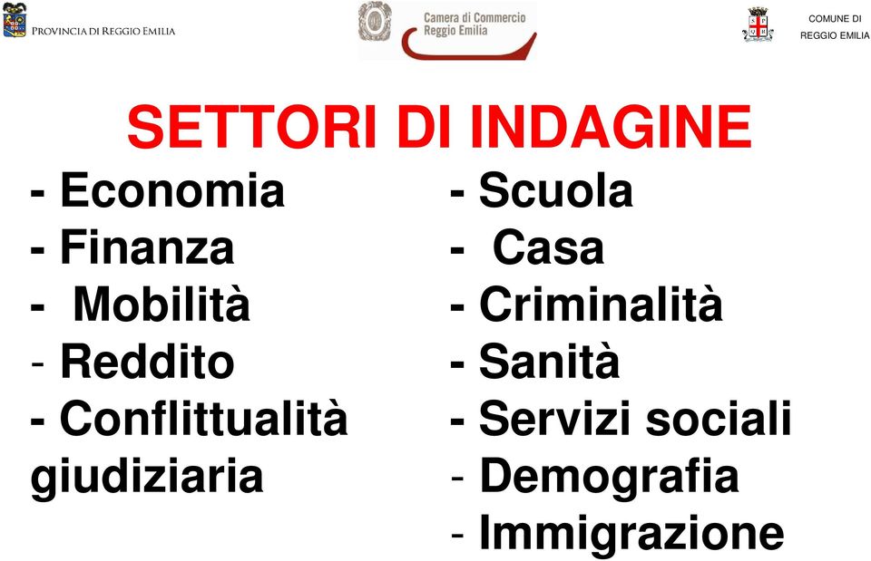 giudiziaria - Scuola - Casa - Criminalità -