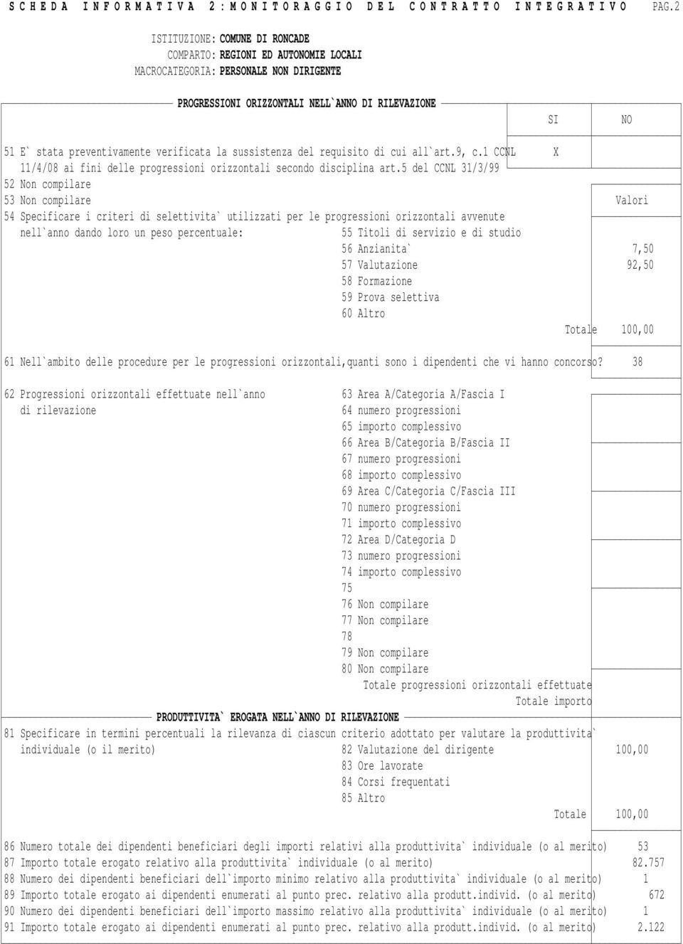 1 CCNL X 11/4/08 ai fini delle progressioni orizzontali secondo disciplina art.