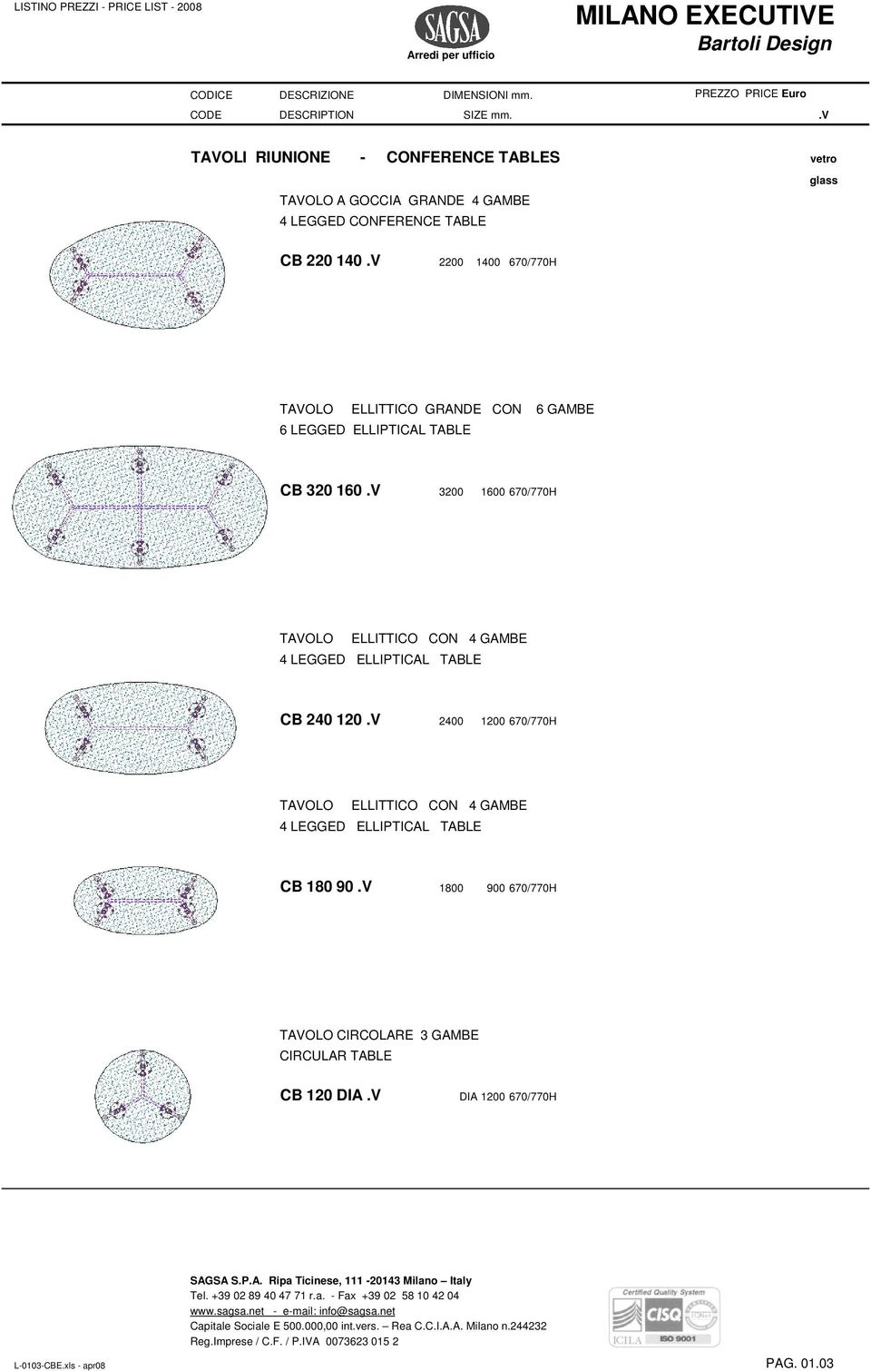 CB 220 140.V 2200 1400 670/770H ELLITTICO GRANDE CON 6 GAMBE 6 LEGGED ELLIPTICAL TABLE CB 320 160.