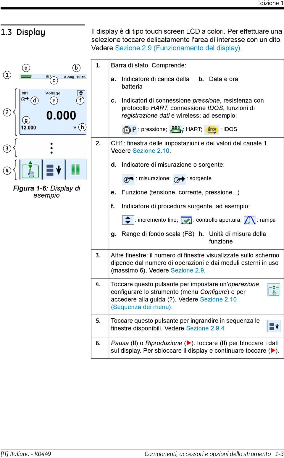 Indicatori di connessione pressione, resistenza con protocollo HART, connessione IDOS, funzioni di registrazione dati e wireless; ad esempio: : pressione; : HART; : IDOS.