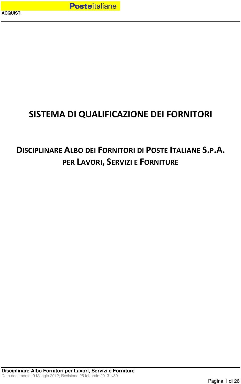 FORNITORI DI POSTE ITAL