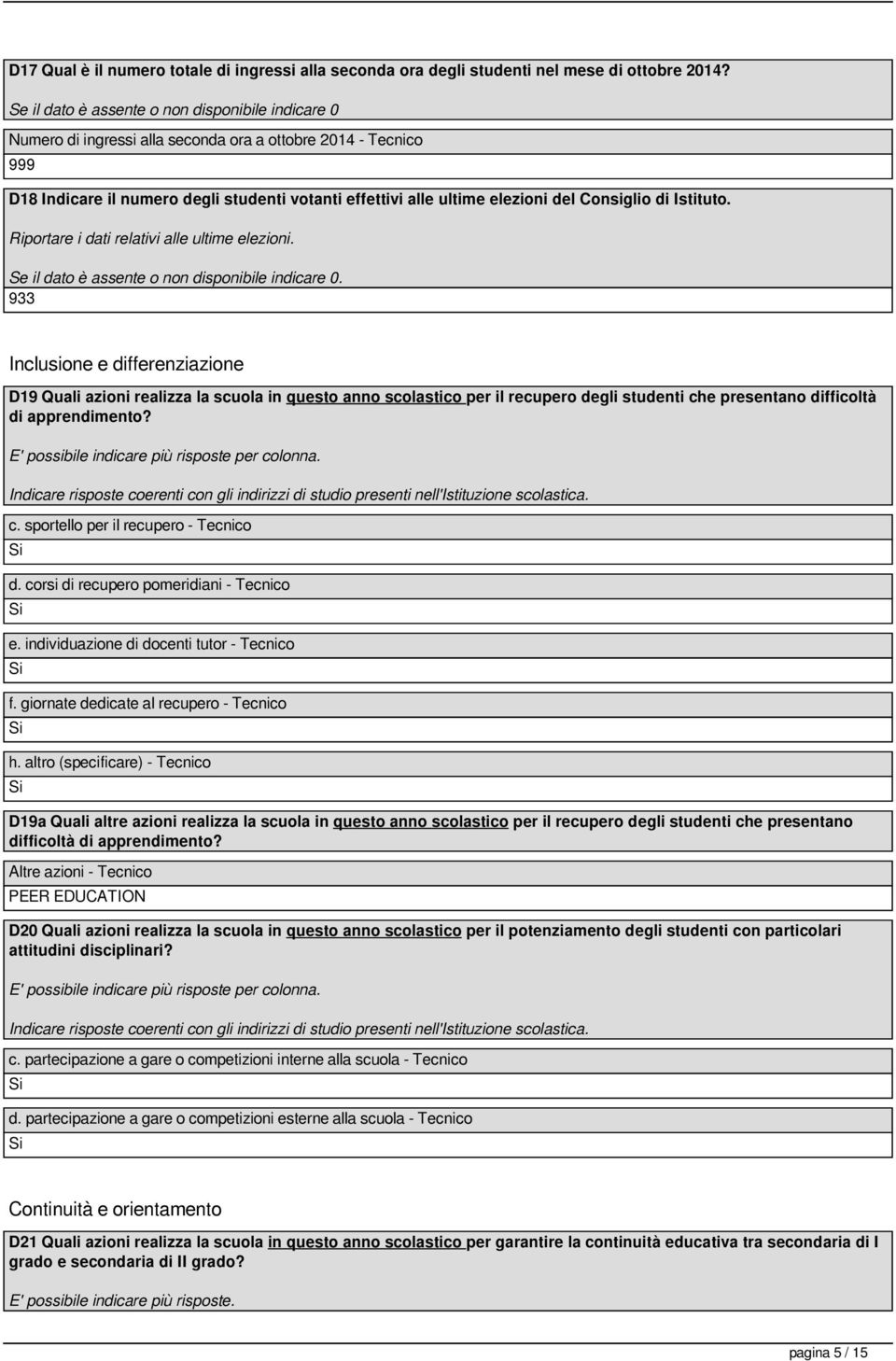 Consiglio di Istituto. Riportare i dati relativi alle ultime elezioni.