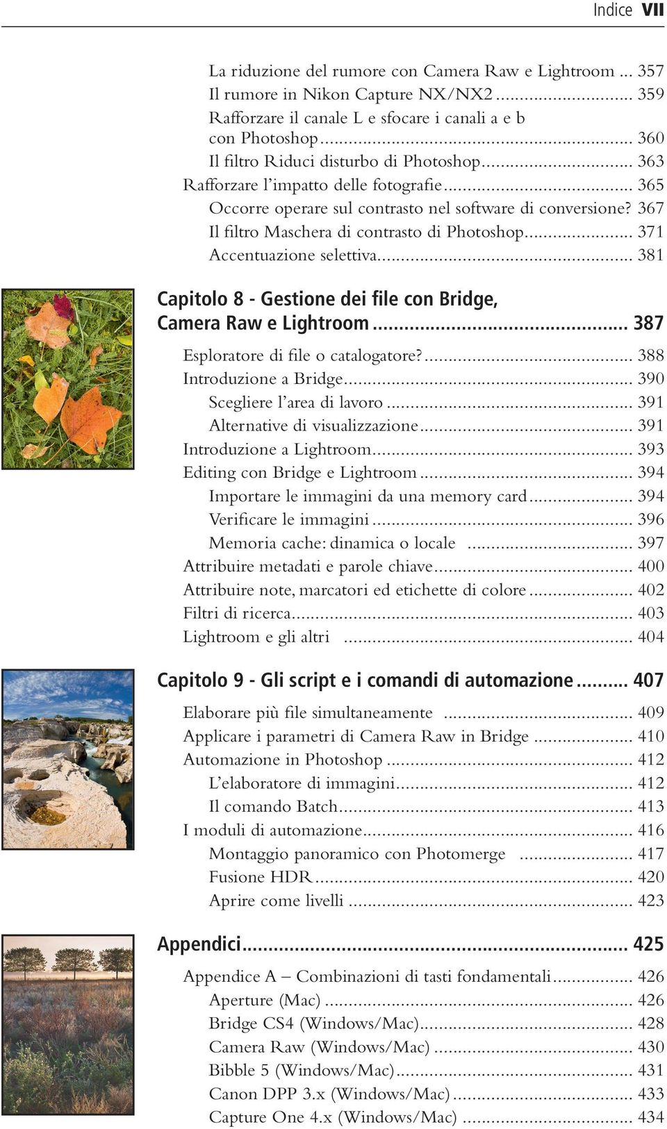 .367 Il filtro Maschera di contrasto di Photoshop... 371 Accentuazione selettiva... 381 Capitolo 8 - Gestione dei file con Bridge, Camera Raw e Lightroom... 387 Esploratore di file o catalogatore?